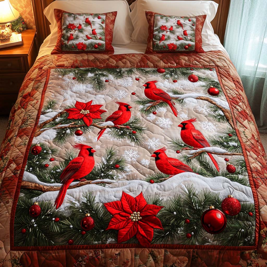 Frosted Harmony 3-Piece Quilted Bedding Set - Single (59" x 70")