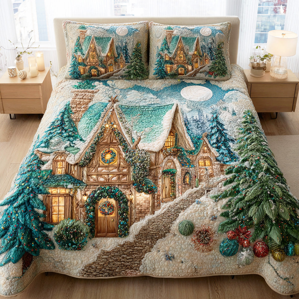 Frosted Dreamland 3-Piece Quilted Bedding Set - Single (59" x 70")