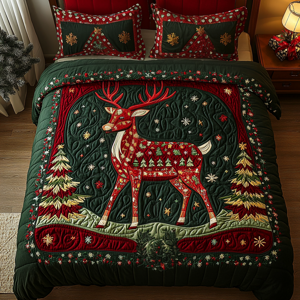 Frosted Forest 3-Piece Quilted Bedding Set - Single (59" x 70")