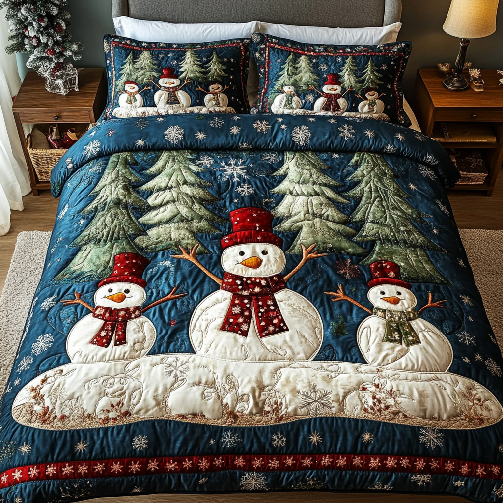 Frosted Joy 3-Piece Quilted Bedding Set - Single (59" x 70")