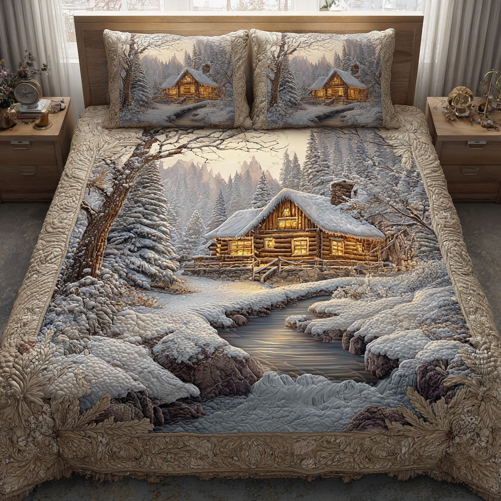 Frostpine Woodland Escape 3-Piece Quilted Bedding Set - Single (59" x 70")