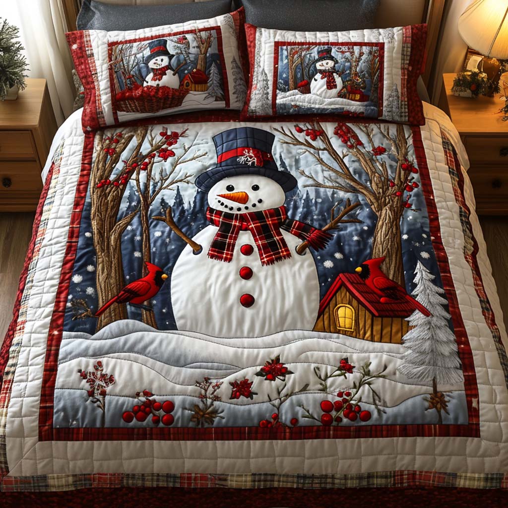 Frosty Cheer 3-Piece Quilted Bedding Set - Single (59" x 70")