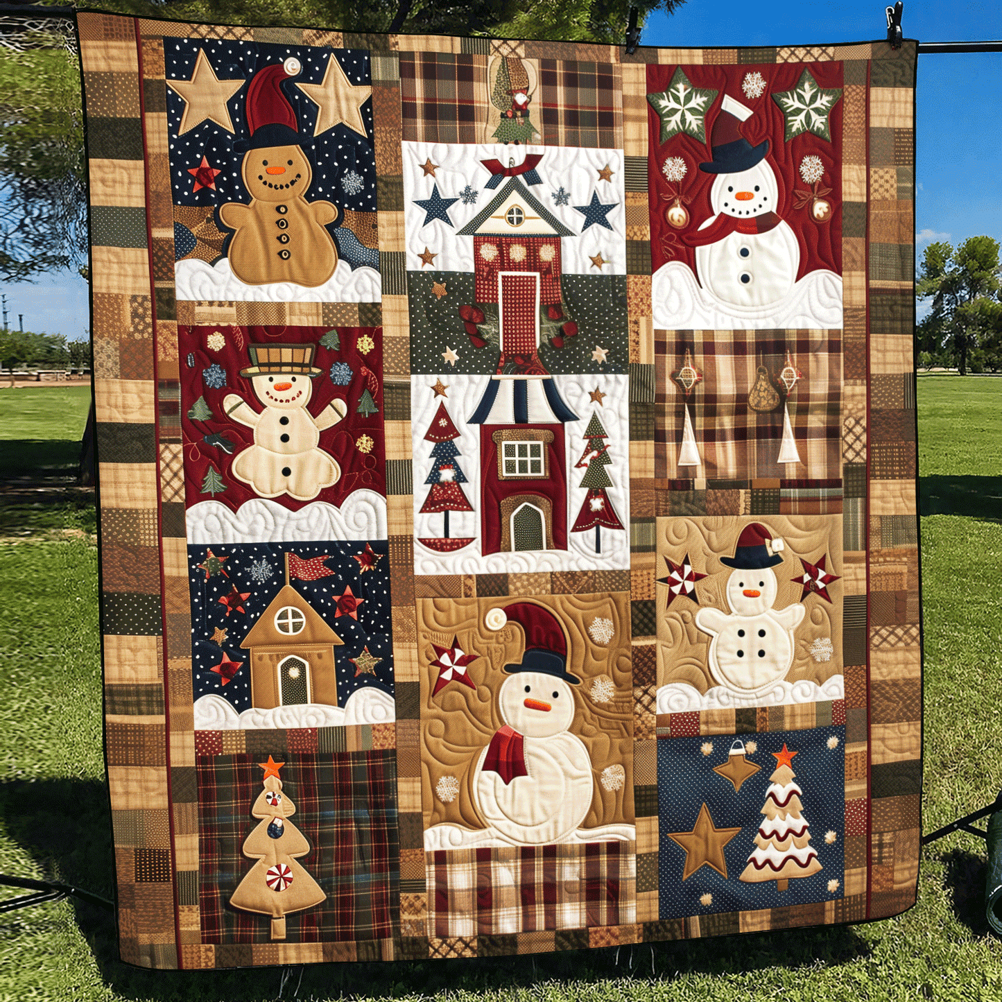 Frosty Festival Quilted Blanket - Throw (55" x 60")