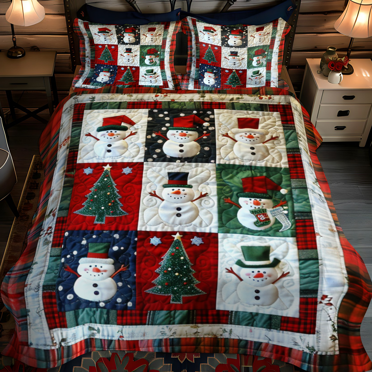 Frosty Friends 3-Piece Quilted Bedding Set - Single (59" x 70")