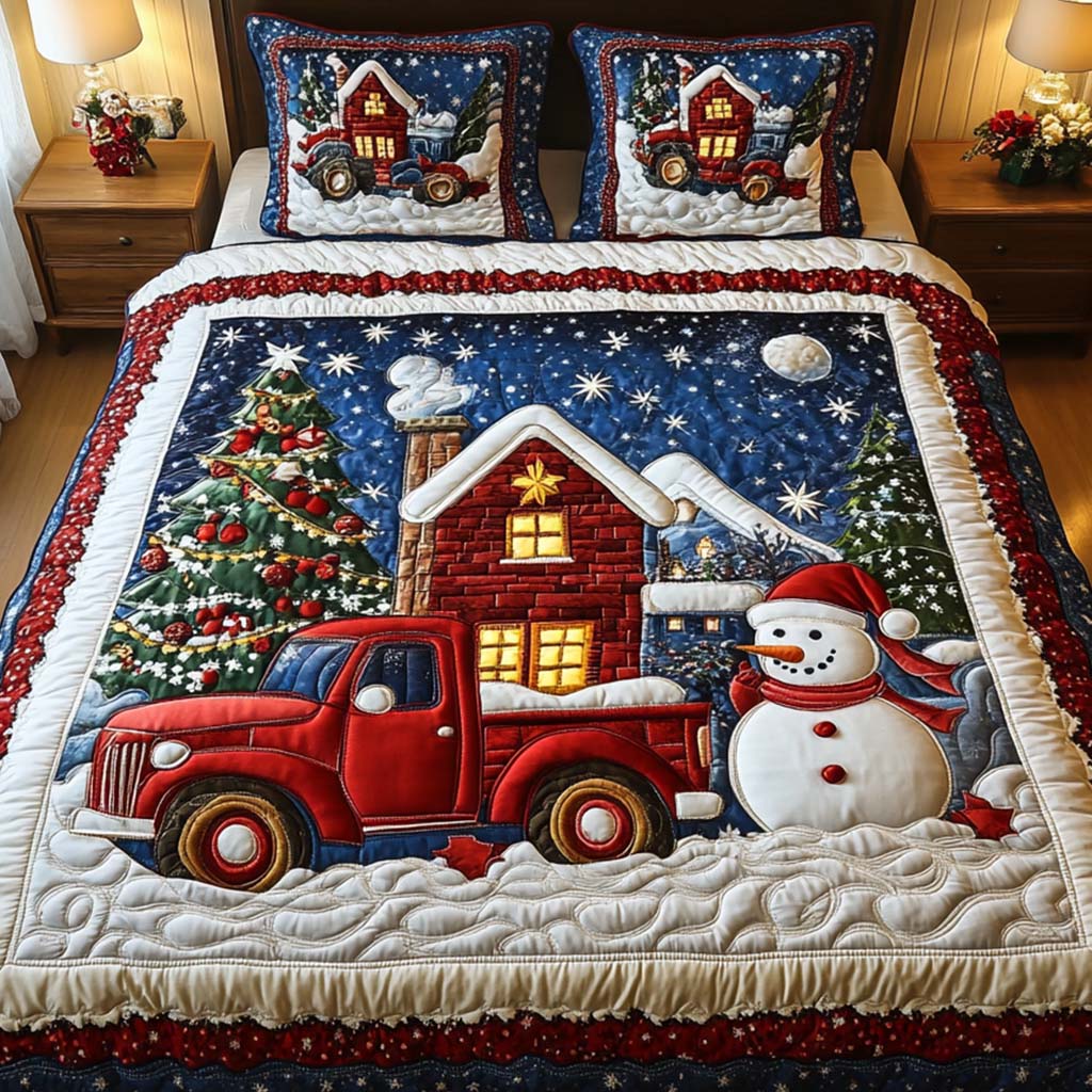 Frosty Welcome 3-Piece Quilted Bedding Set - Single (59" x 70")