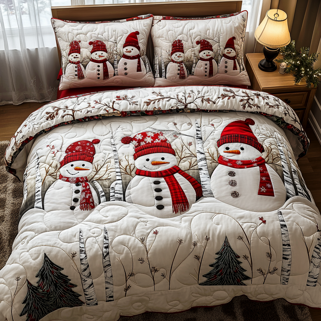 Frosty Bliss Quilted Bedding Set - Single (59" x 70")