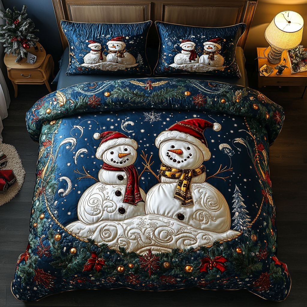 Frosty Cheer 3-Piece Quilted Bedding Set - Single (59" x 70")