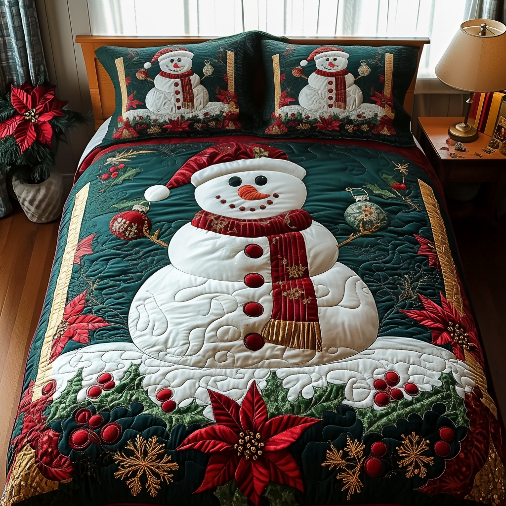 Frosty Delight Quilted Bedding Set - Single (59" x 70")