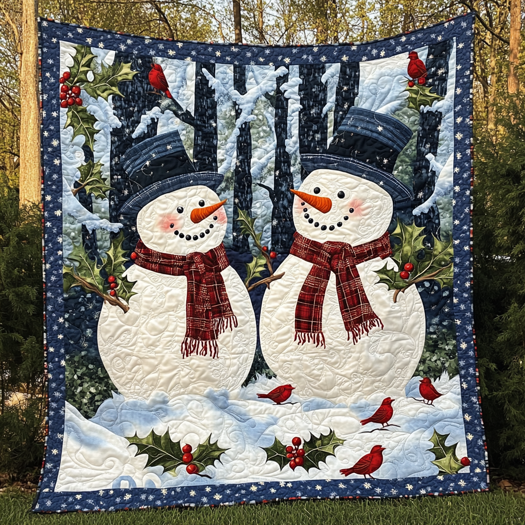 Frosty Friends Forever Quilted Blanket - Throw (55" x 60")