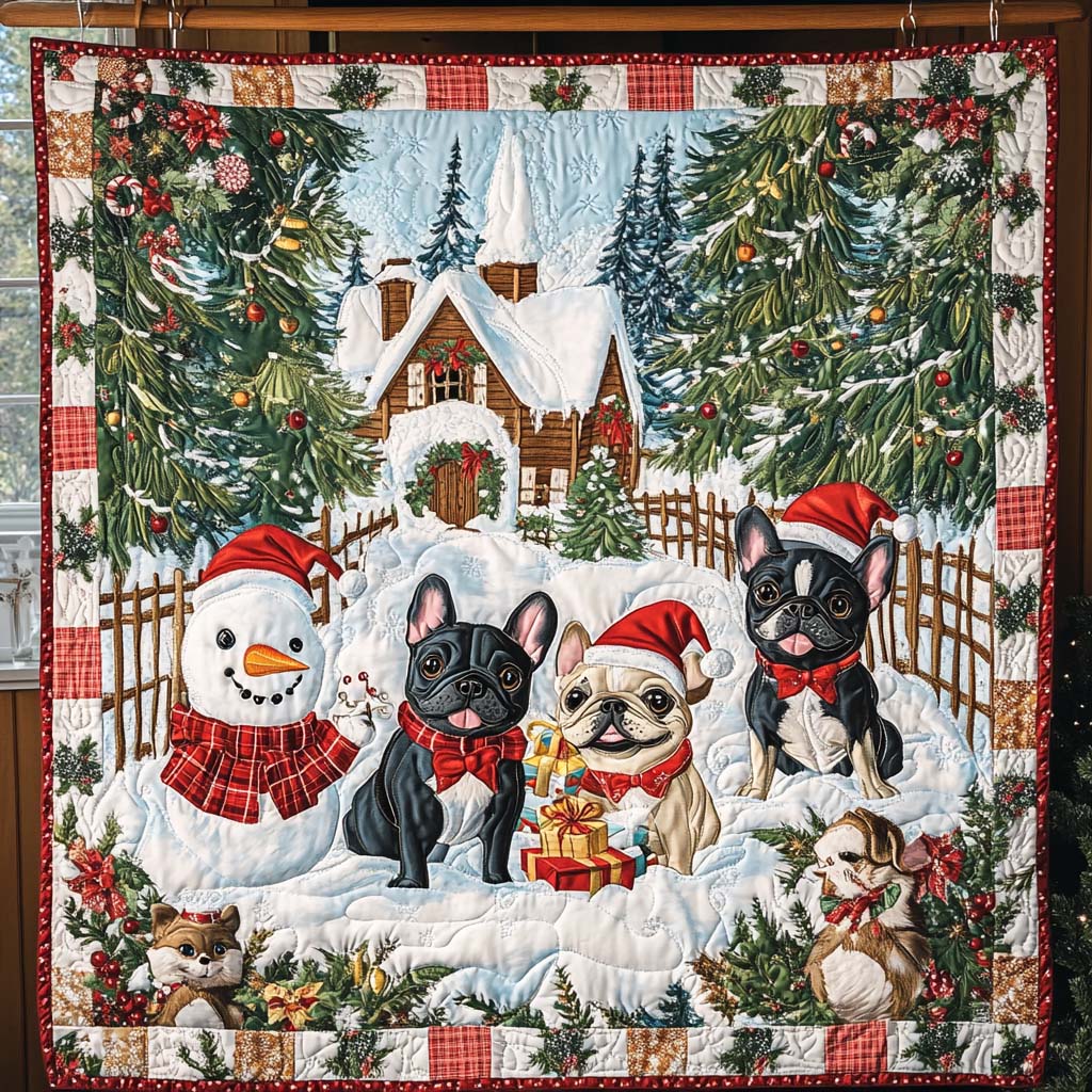 Frosty Friends Quilted Blanket - Throw (55" x 60")