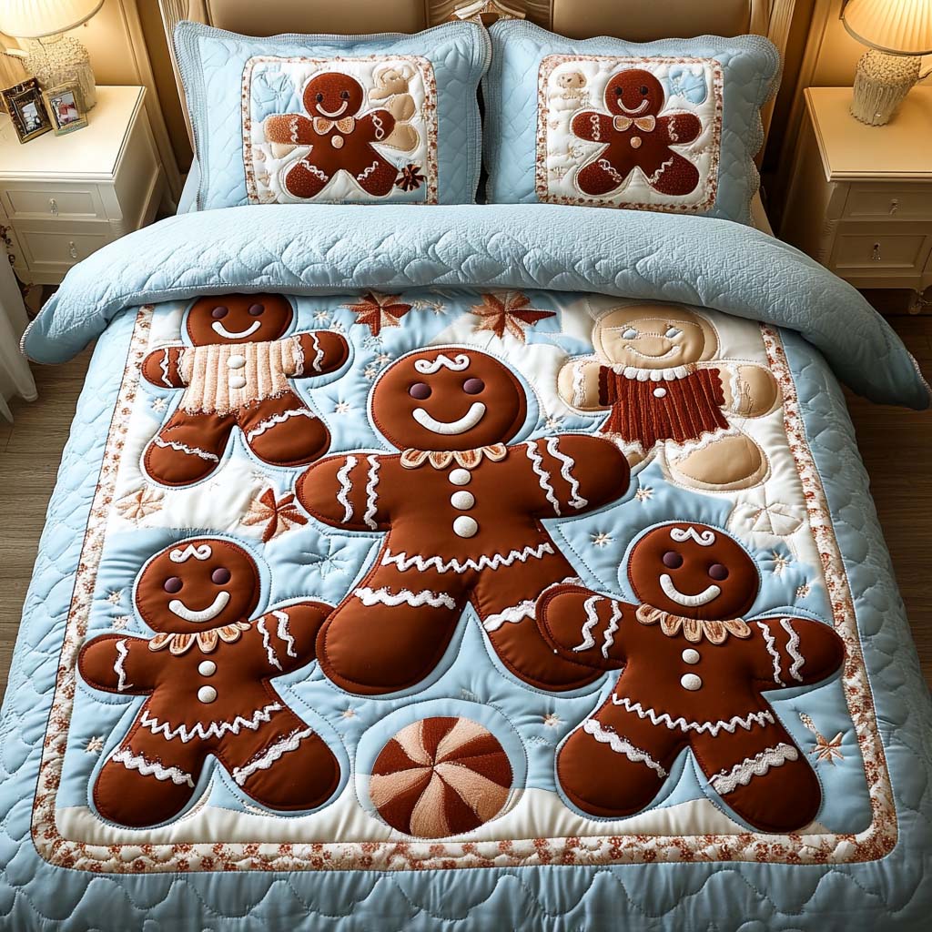 Frosty Ginger Kids 3-Piece Quilted Bedding Set - Single (59" x 70")