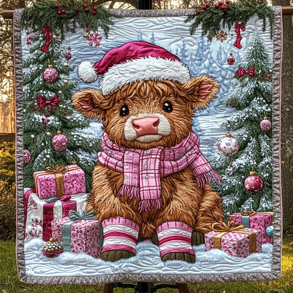 Frosty Highlands Quilted Blanket - Throw (55" x 60")