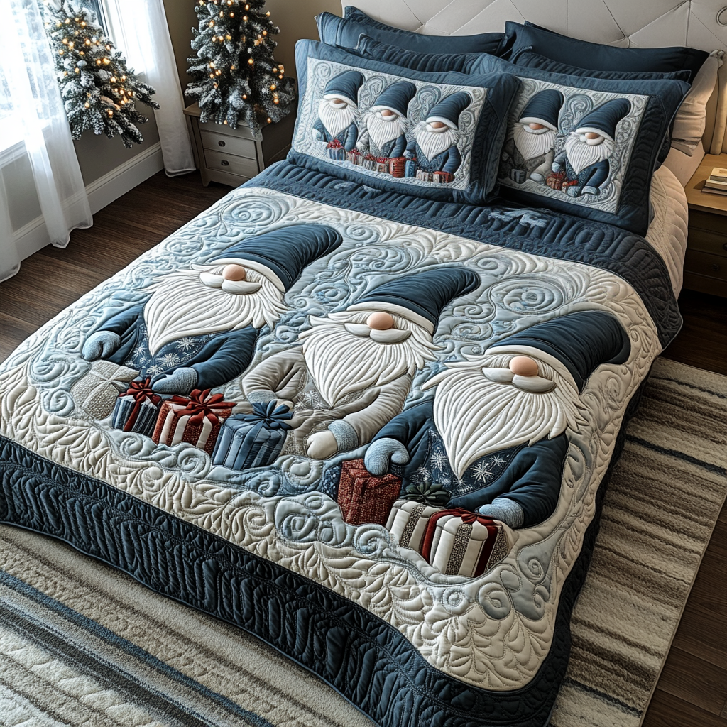 Frosty Path Quilted Bedding Set - Single (59" x 70")