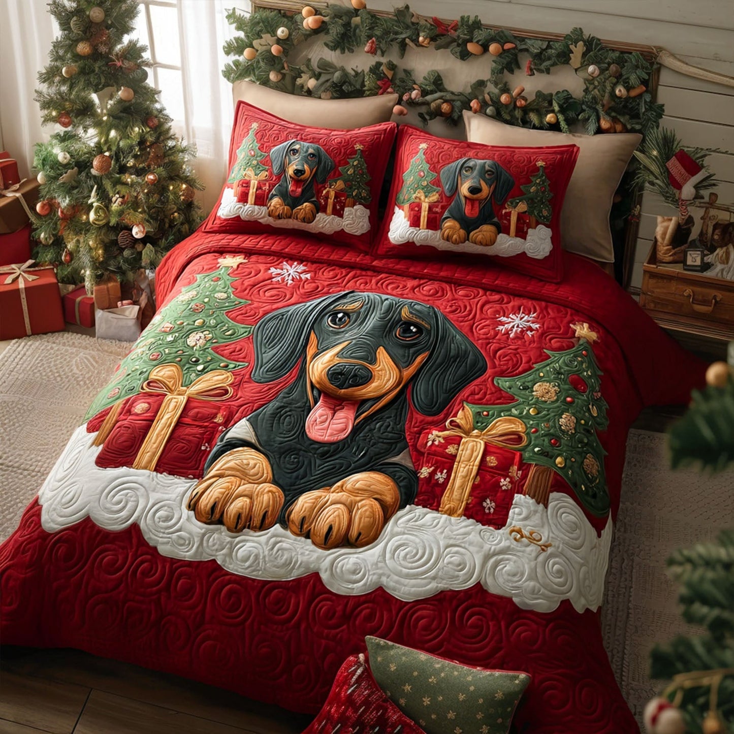 Frosty Wiener 3-Piece Quilted Bedding Set - Single (59" x 70")