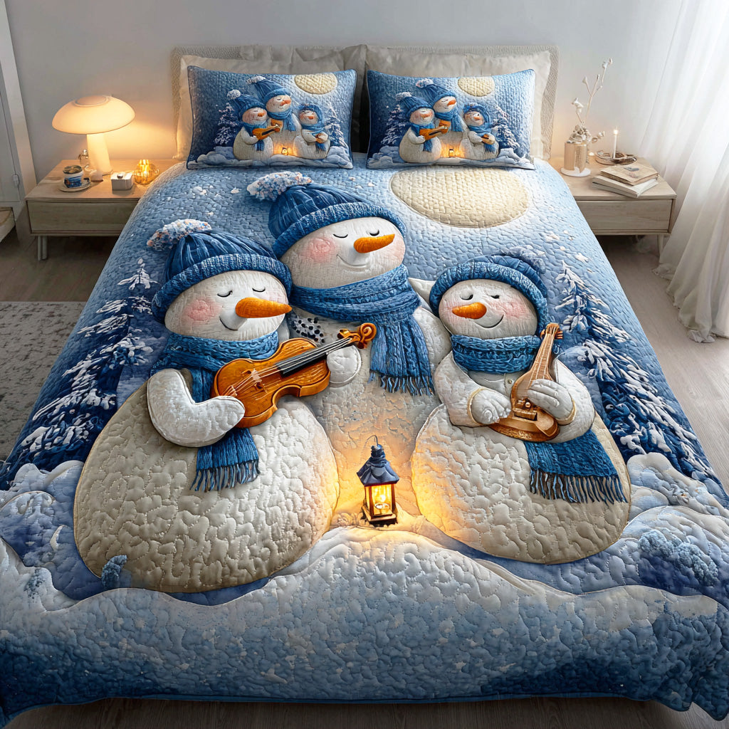 Frosty Winter Joy 3-Piece Quilted Bedding Set - Single (59" x 70")