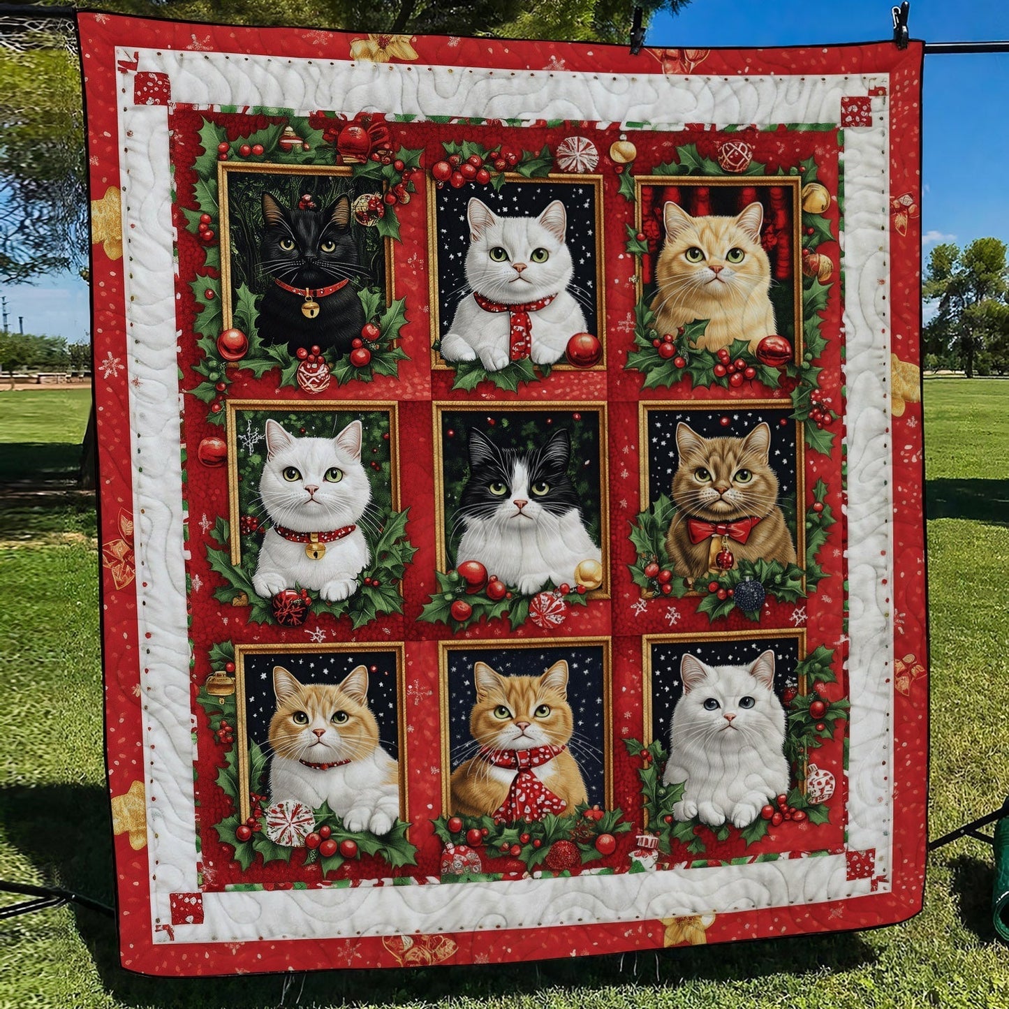 Furry Christmas Cheer Quilted Blanket - Throw (55" x 60")