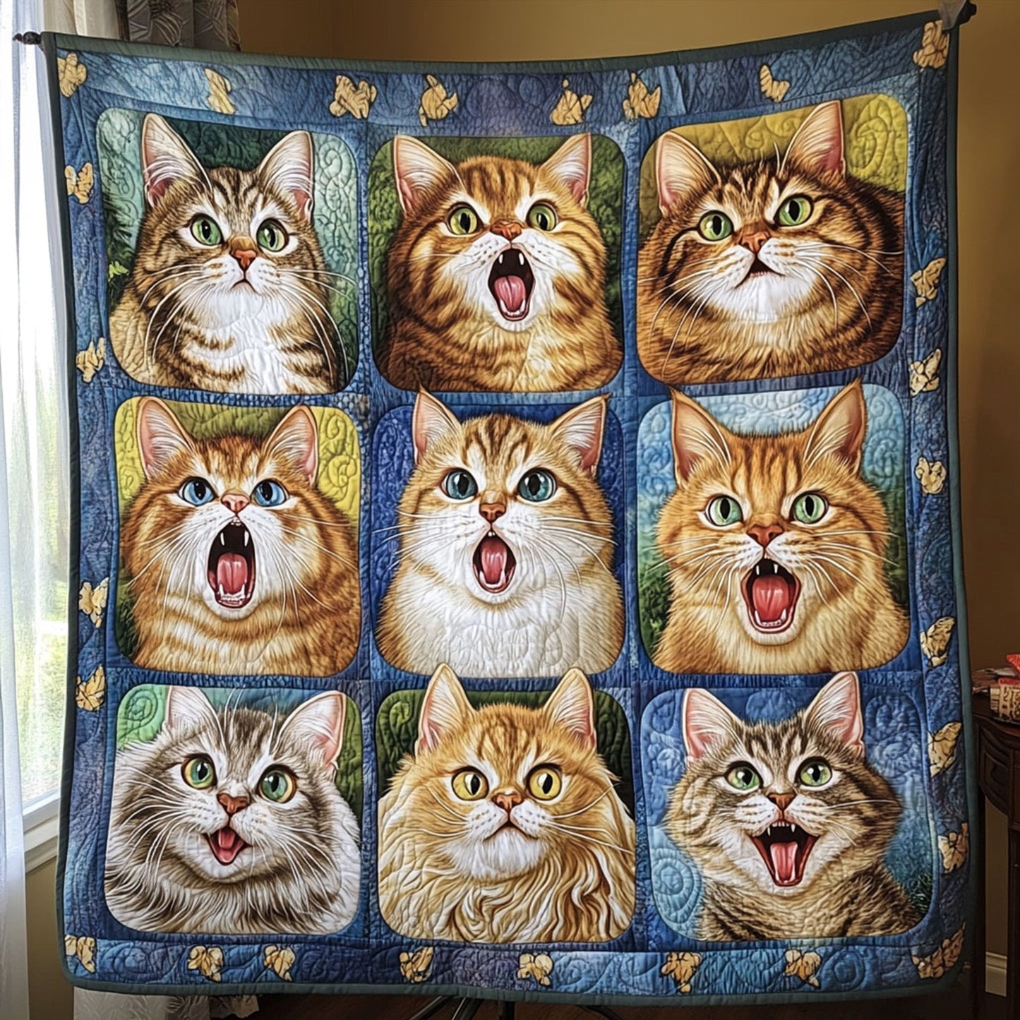 Furry Faces Quilted Blanket - Throw (55" x 60")
