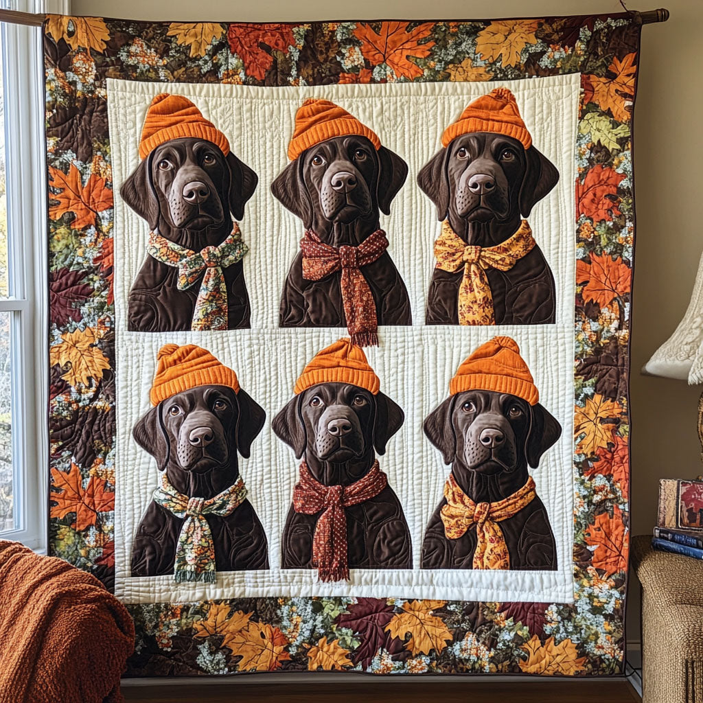 Furry Lab Tales Quilted Blanket - Throw (55" x 60")