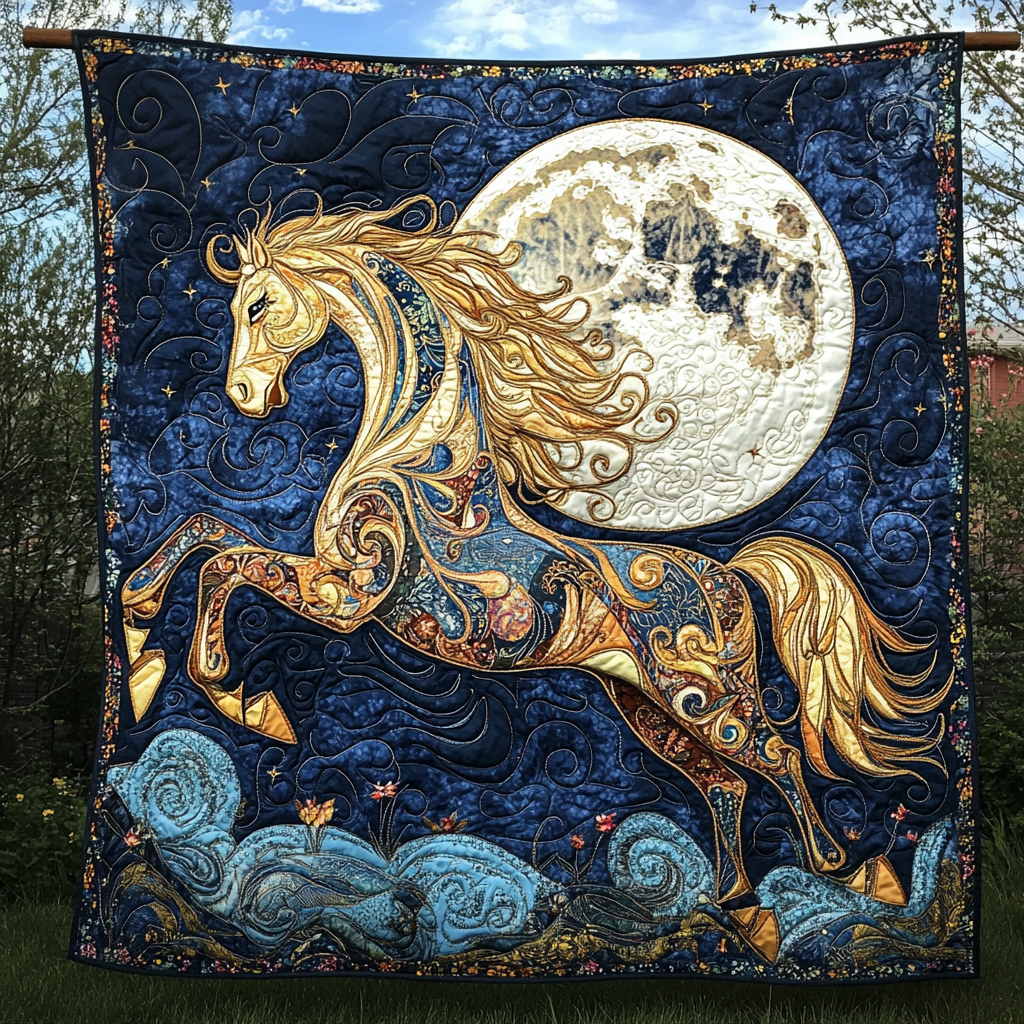 Galloping Grace Quilted Blanket - Throw (55" x 60")