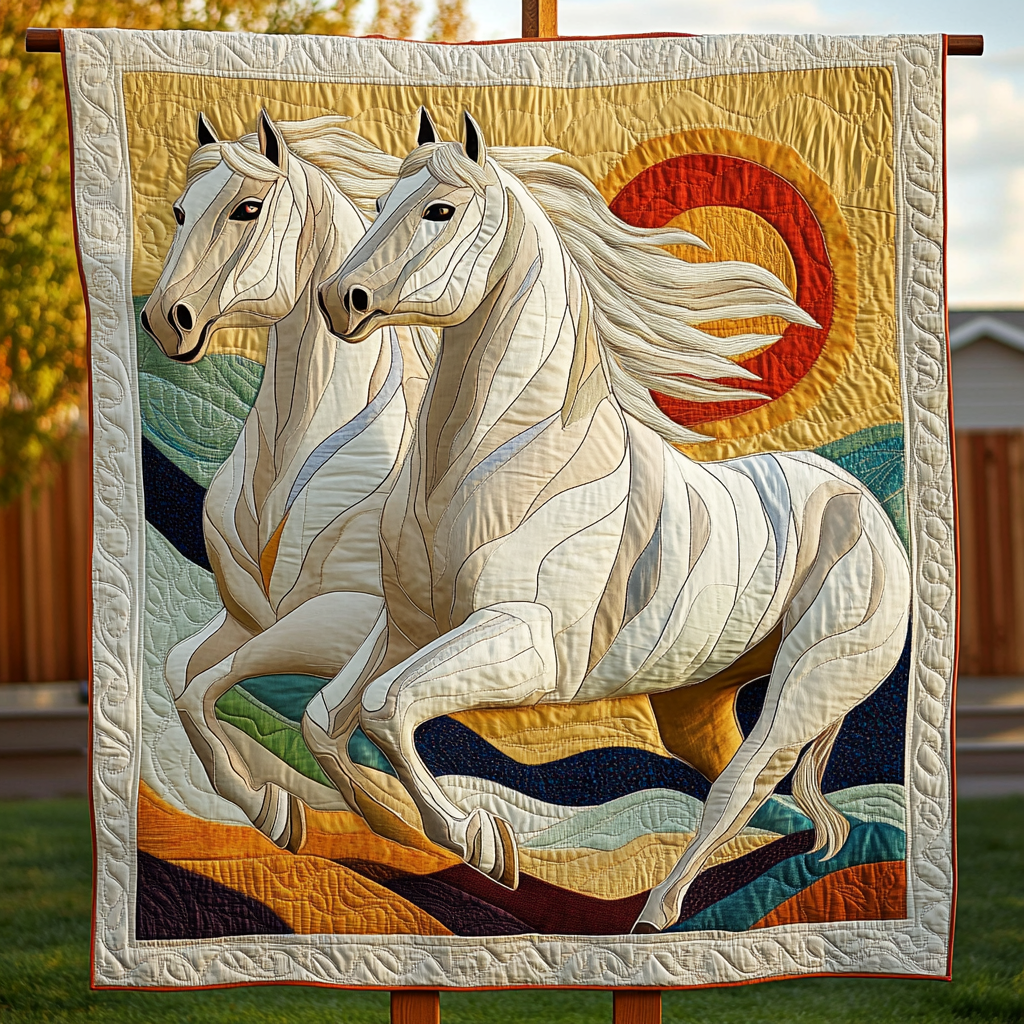 Galloping Grace Quilted Blanket - Throw (55" x 60")