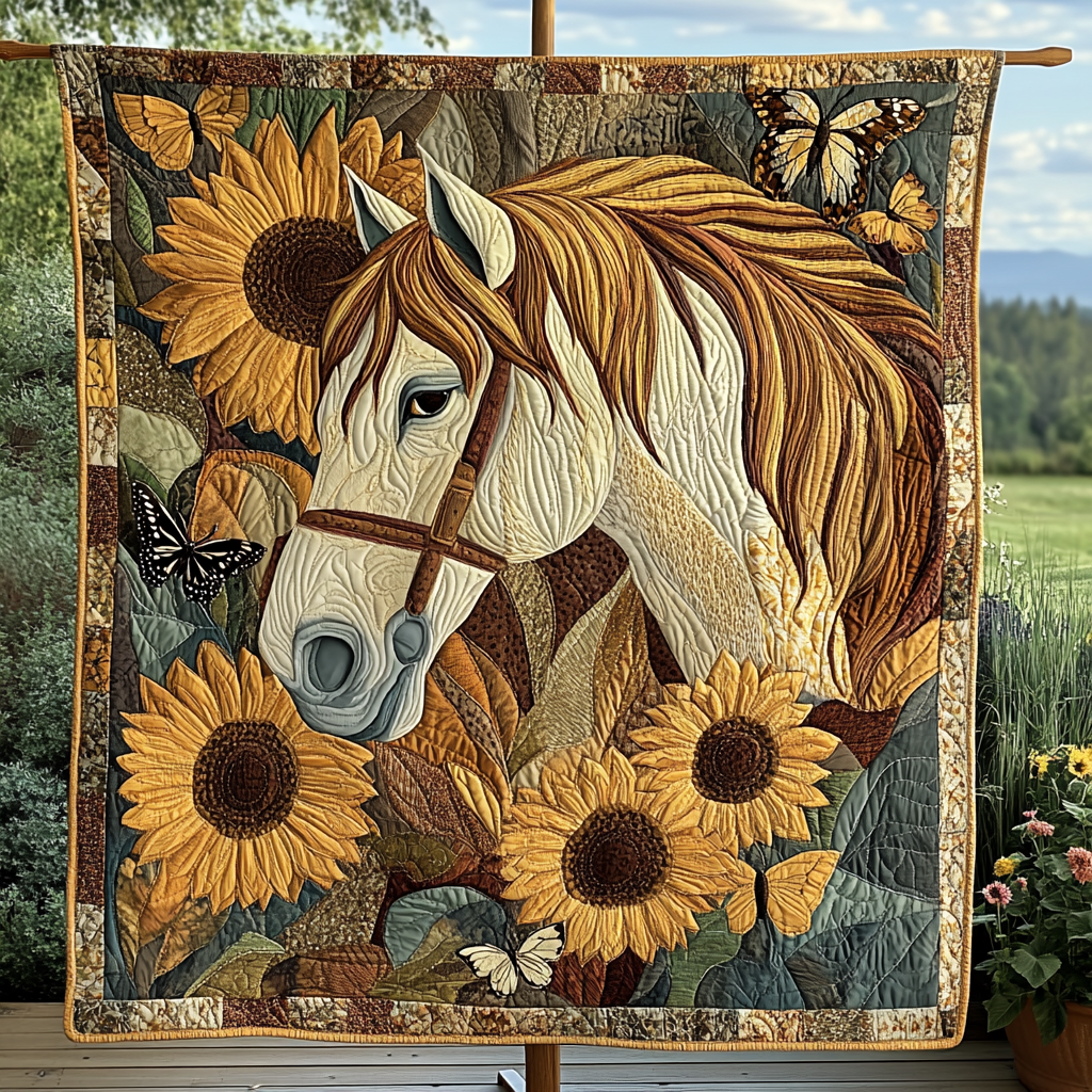 Galloping Grace Quilted Blanket - Throw (55" x 60")