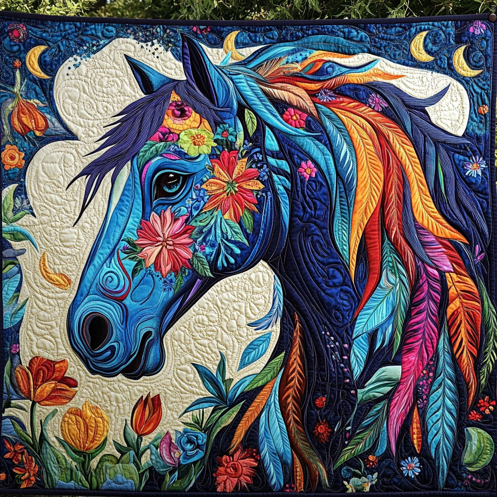 Galloping Grace Quilted Blanket - Throw (55" x 60")