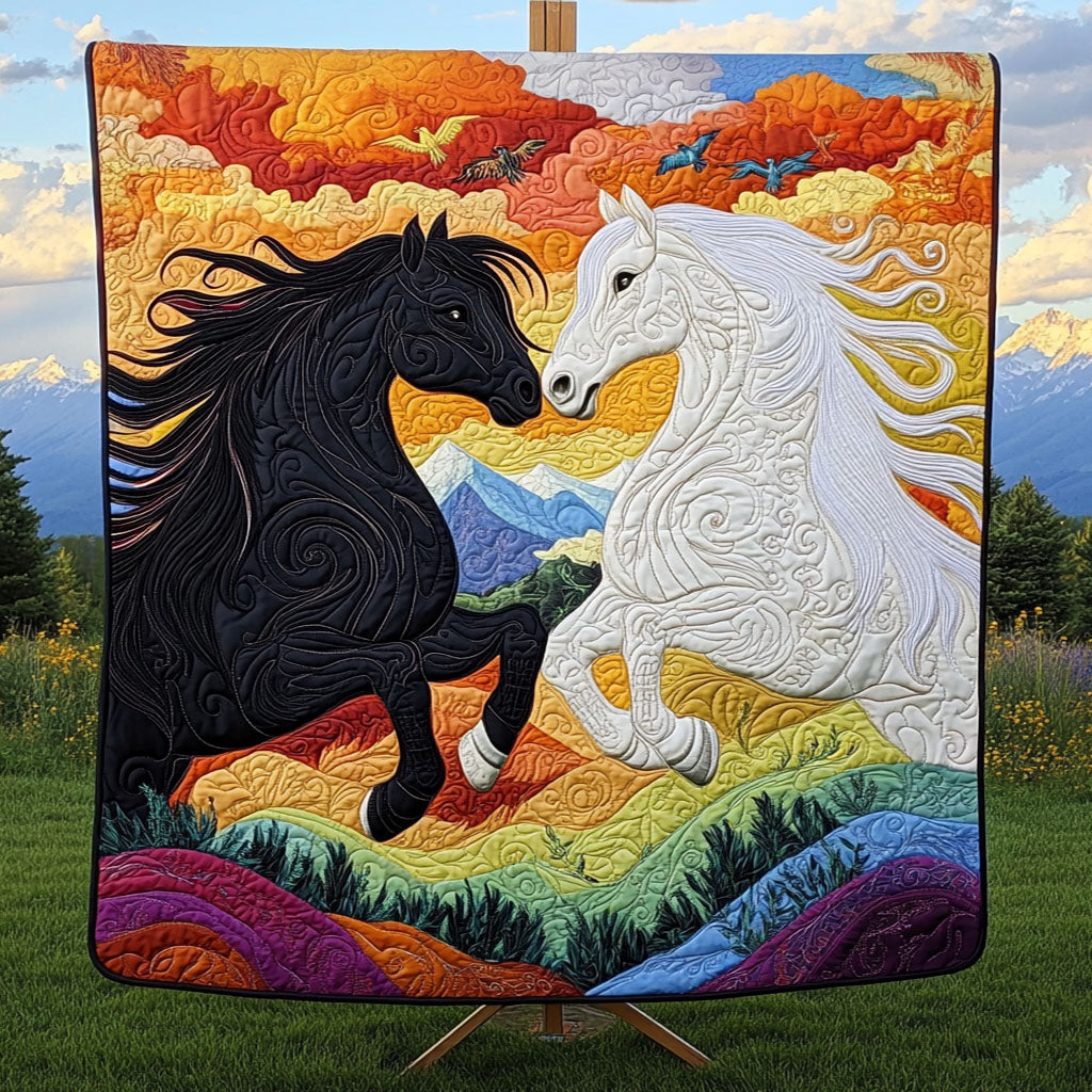 Galloping Together Quilted Blanket - Baby (30" x 40")