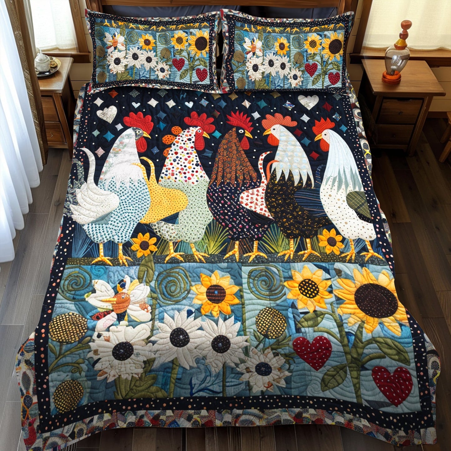 Garden Roost 3-Piece Quilted Bedding Set - Single (59" x 70")