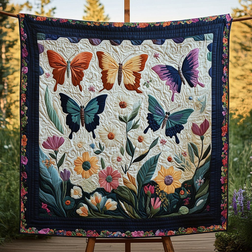 Garden Breeze Quilted Blanket - Throw (55" x 60")