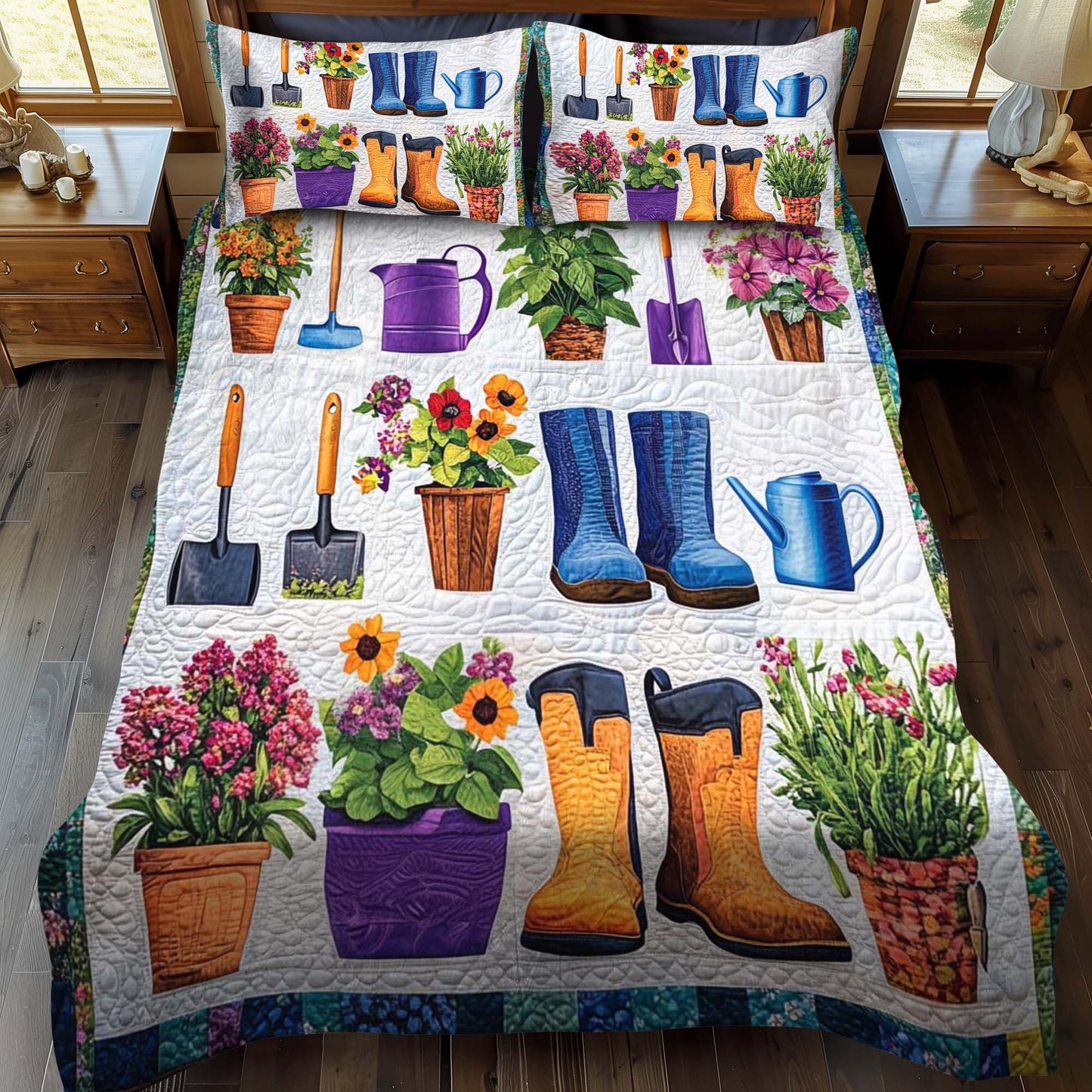Garden Essentials 3-Piece Quilted Bedding Set - Single (59" x 70")