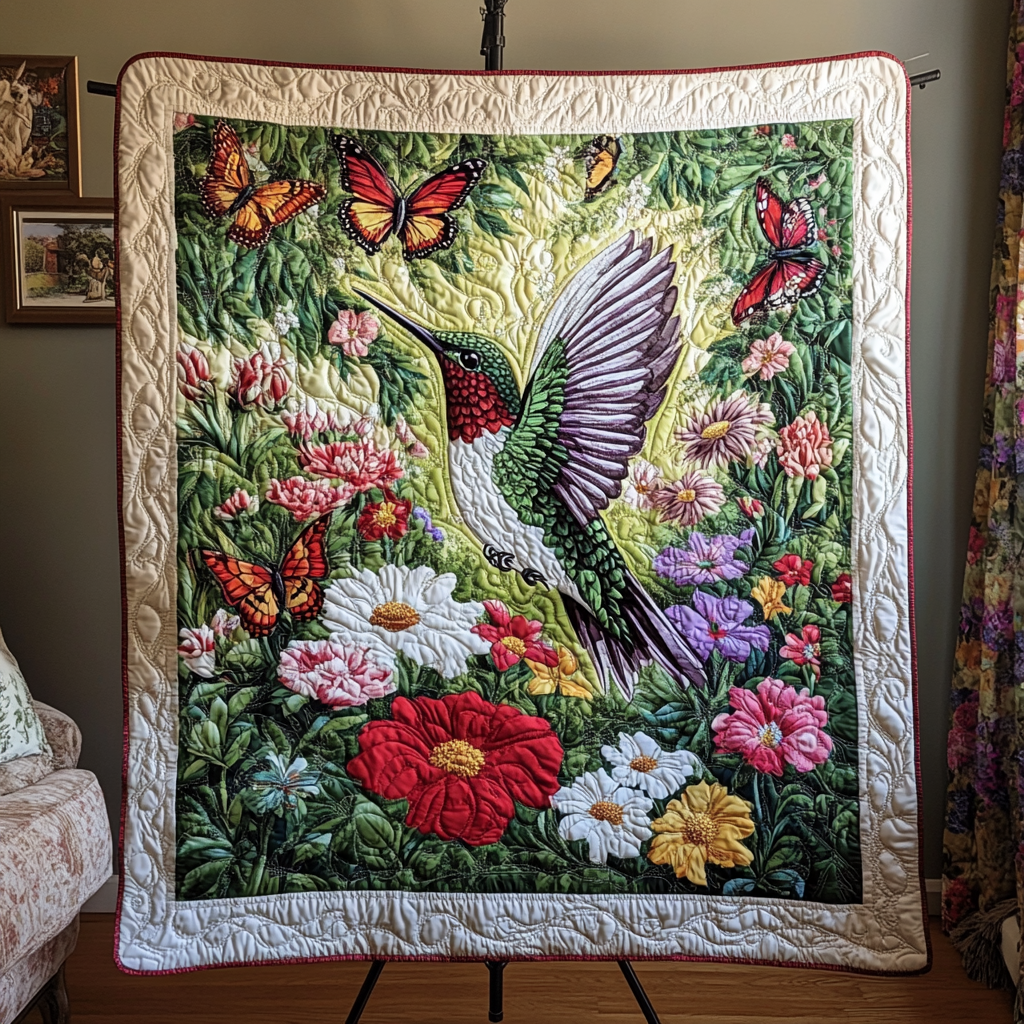 Garden Flurry Quilted Blanket - Throw (55" x 60")