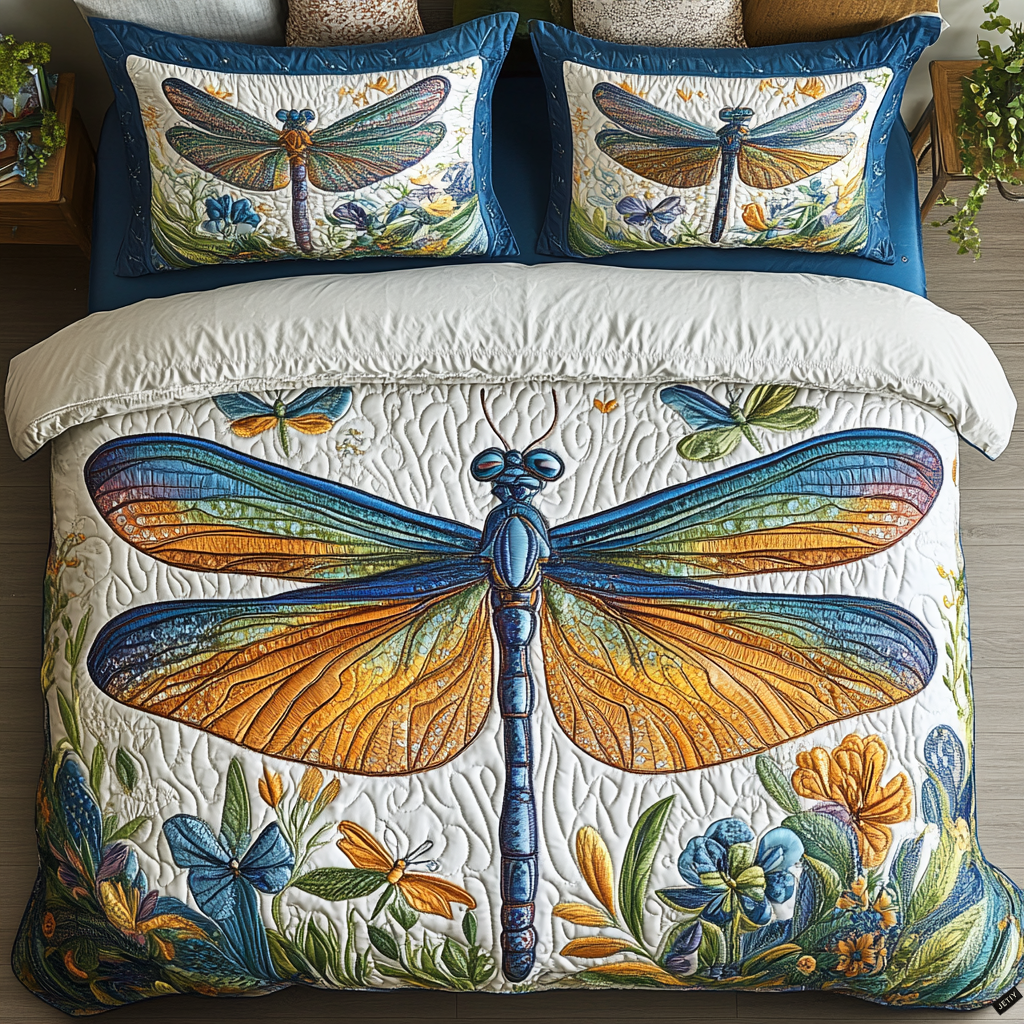 Garden Glider 3-Piece Quilted Bedding Set - Single (59" x 70")