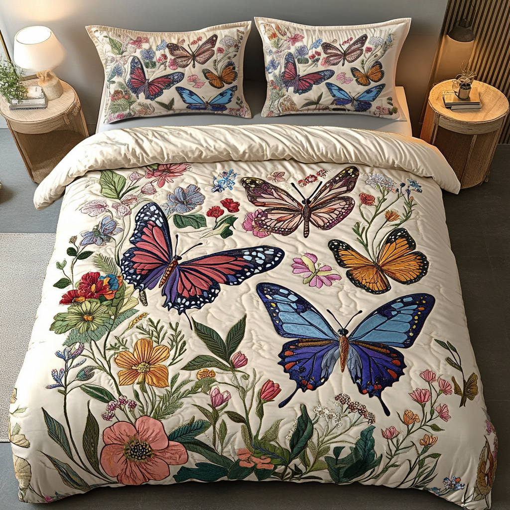 Garden Grace 3-Piece Quilted Bedding Set - Single (59" x 70")