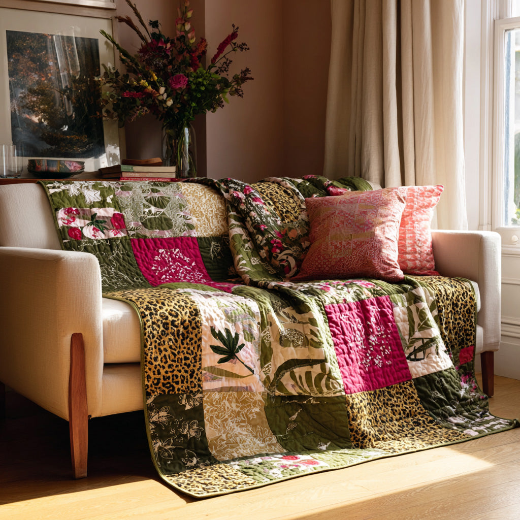 Garden Leopard Bloom Quilted Blanket - Baby (30" x 40") - Pack 1