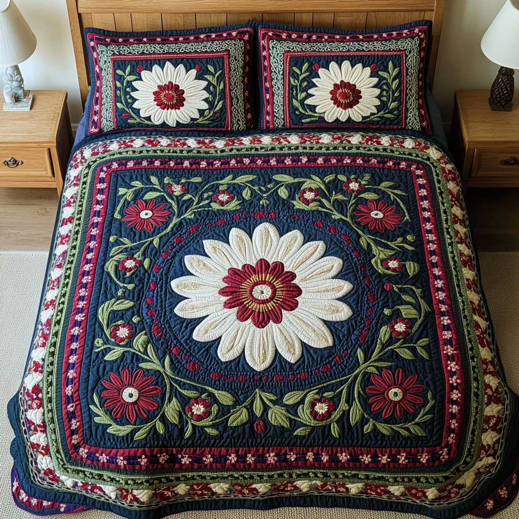 Garden Patch 3-Piece Quilted Bedding Set - Single (59" x 70")