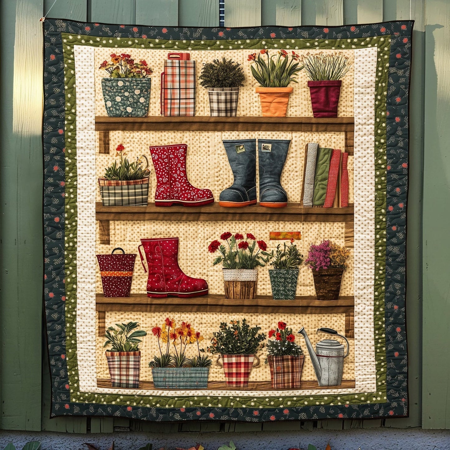 Garden Patchwork Quilted Blanket - Throw (55" x 60")