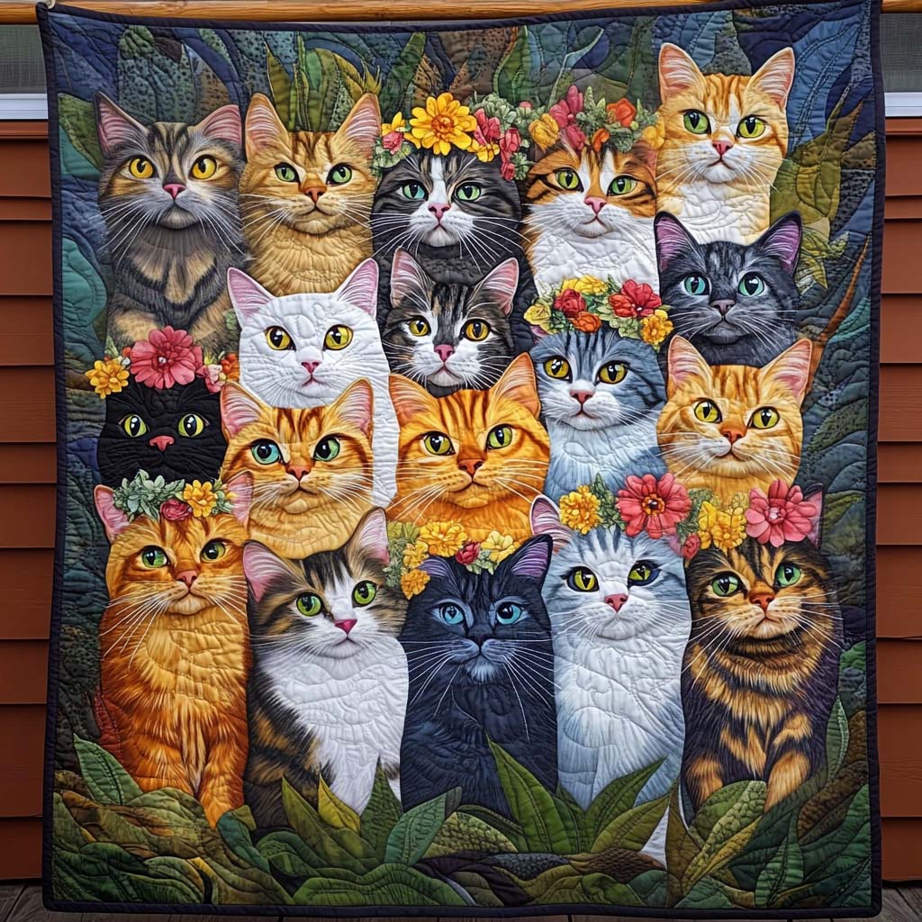 Garden Prowlers Quilted Blanket - Throw (55" x 60")