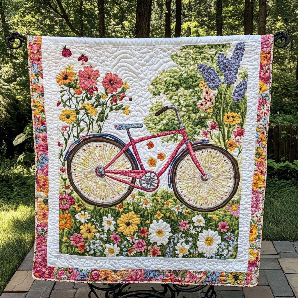 Garden Ride Bliss Quilted Blanket - Throw (55" x 60")