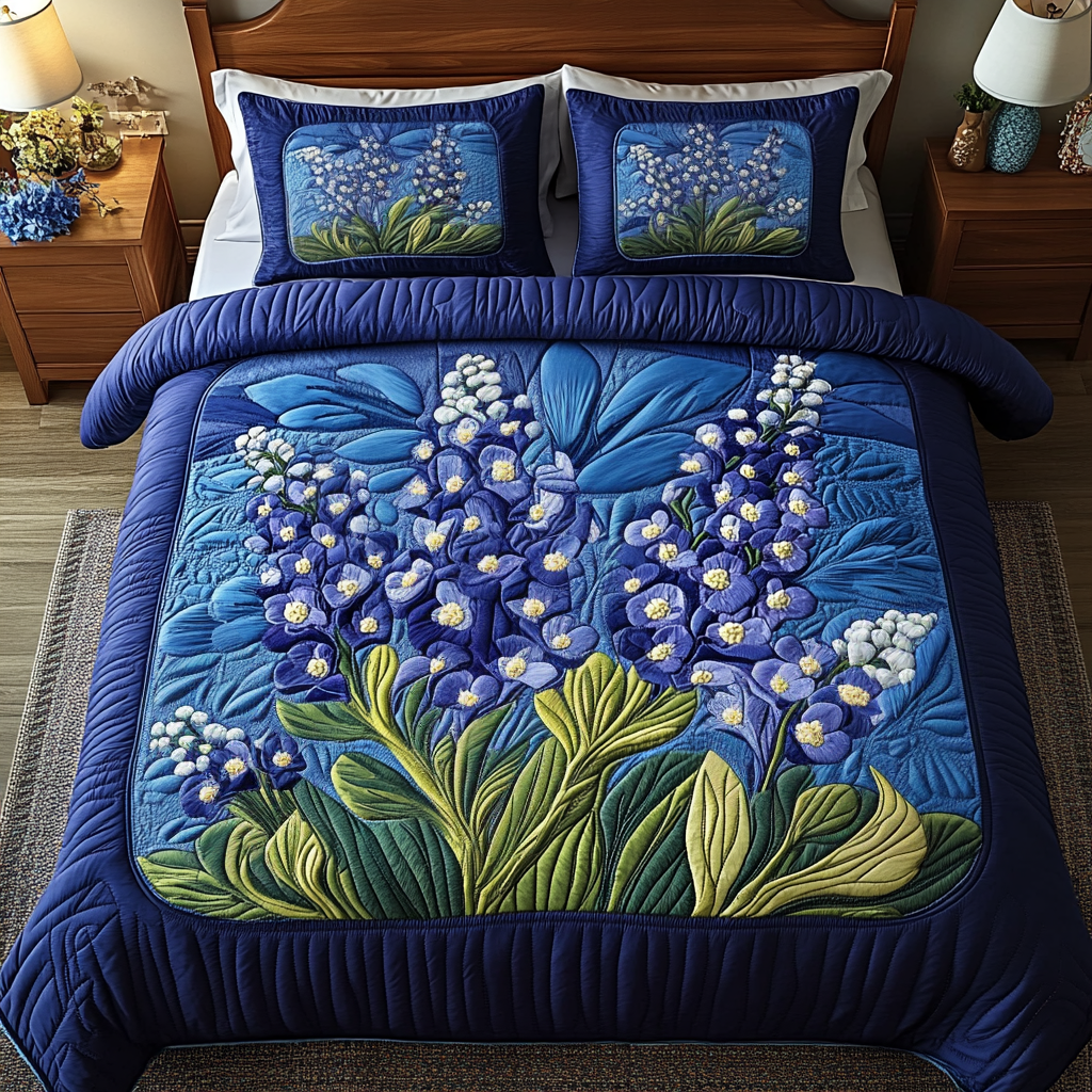 Garden Serenity 3-Piece Quilted Bedding Set - Single (59" x 70")