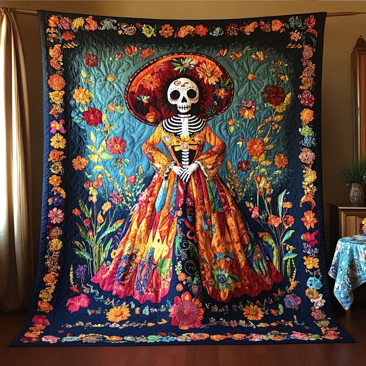 Garden of Decay Quilted Blanket - Throw (55" x 60")