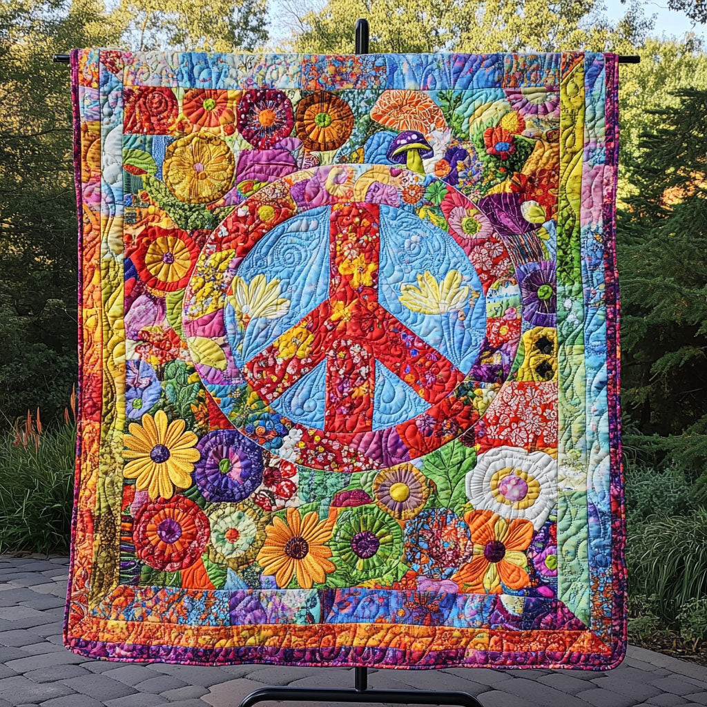 Garden of Peace Quilted Blanket - Throw (55" x 60")