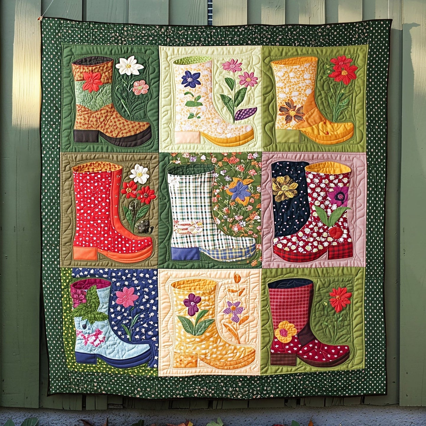 Gardening Footprints Quilted Blanket - Throw (55" x 60")
