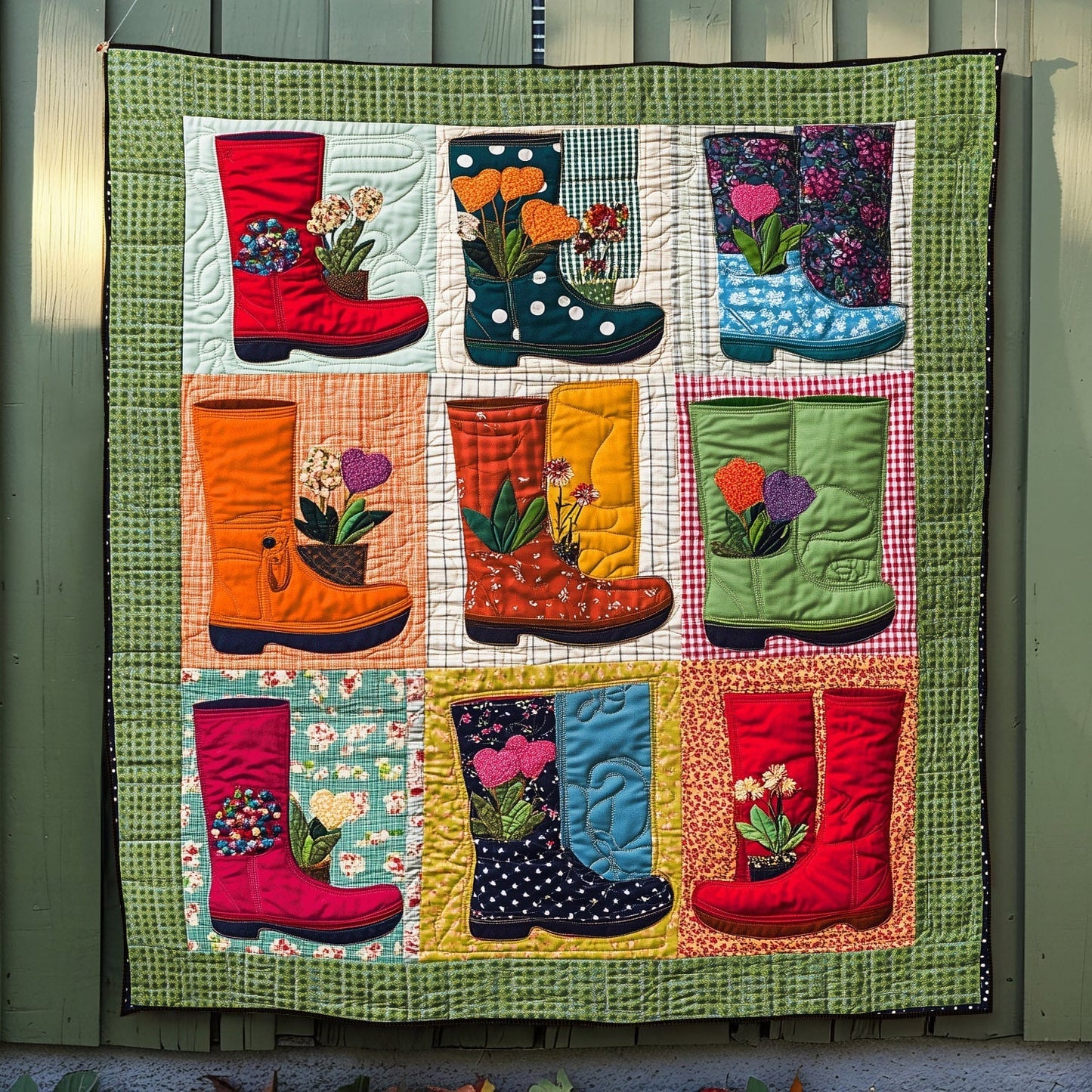Gardening Steps Quilted Blanket - Throw (55" x 60")