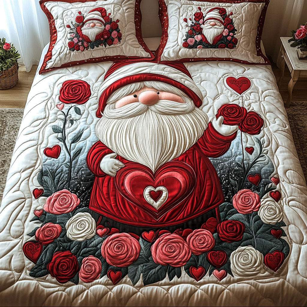 Garden of Love 3-Piece Quilted Bedding Set - Single (59" x 70")