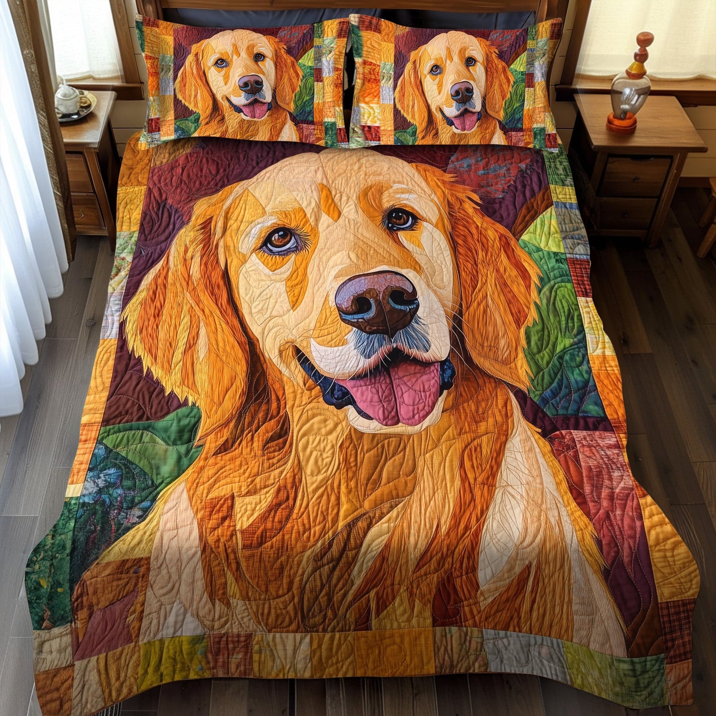Gentle Golden 3-Piece Quilted Bedding Set - Single (59" x 70")