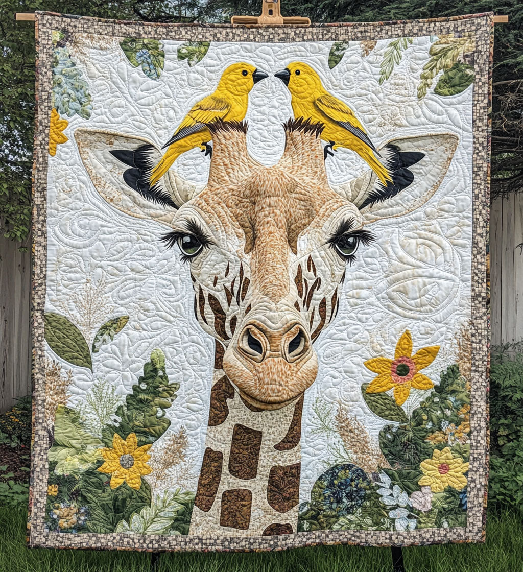 Gentle Giraffe Quilted Blanket - Throw (55" x 60")