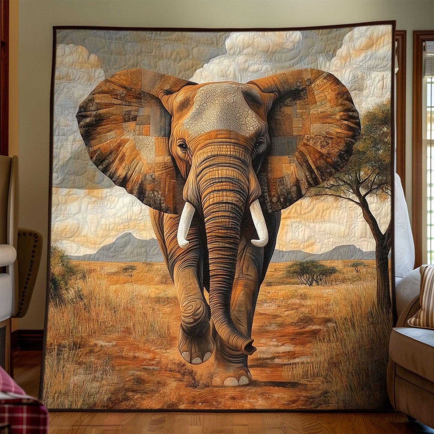Gentle Tusker Quilted Blanket - Throw (55" x 60")