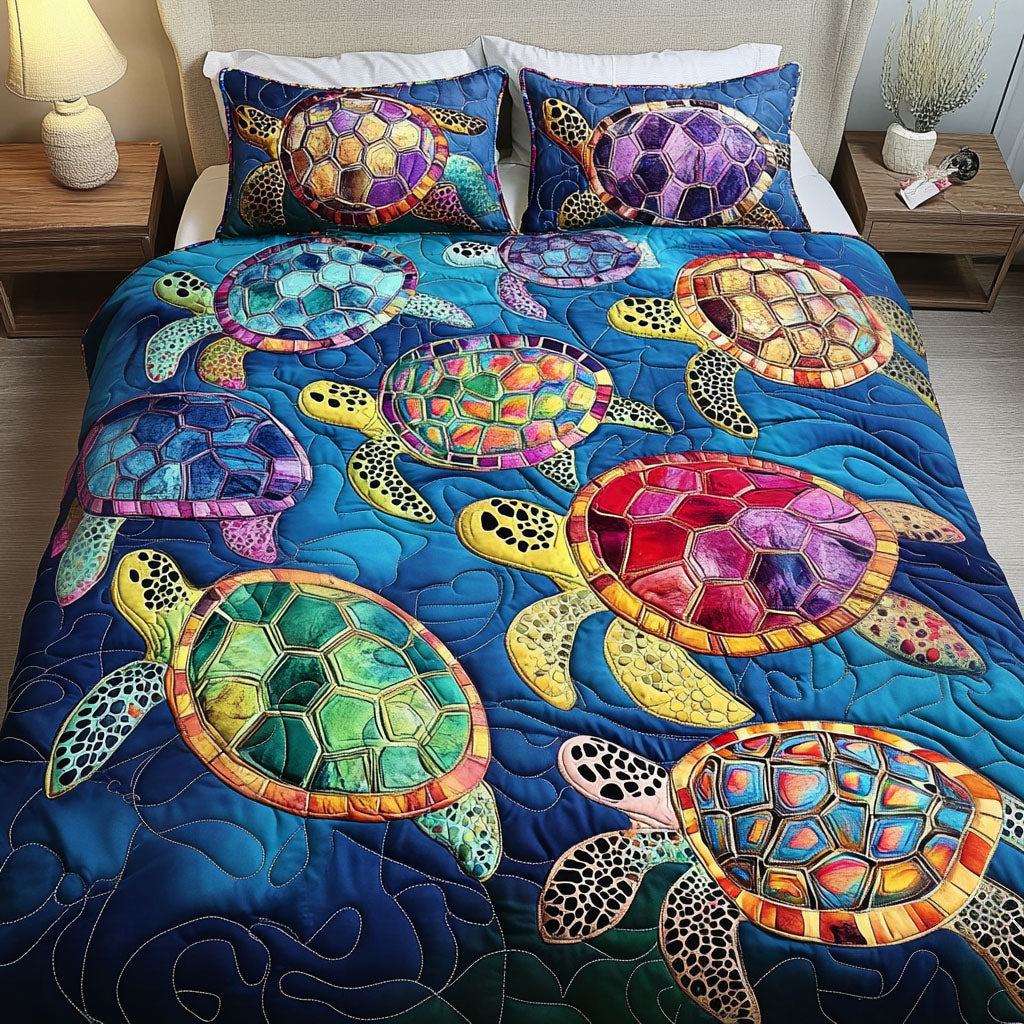Gentle Waves 3-Piece Quilted Bedding Set - Single (59" x 70")
