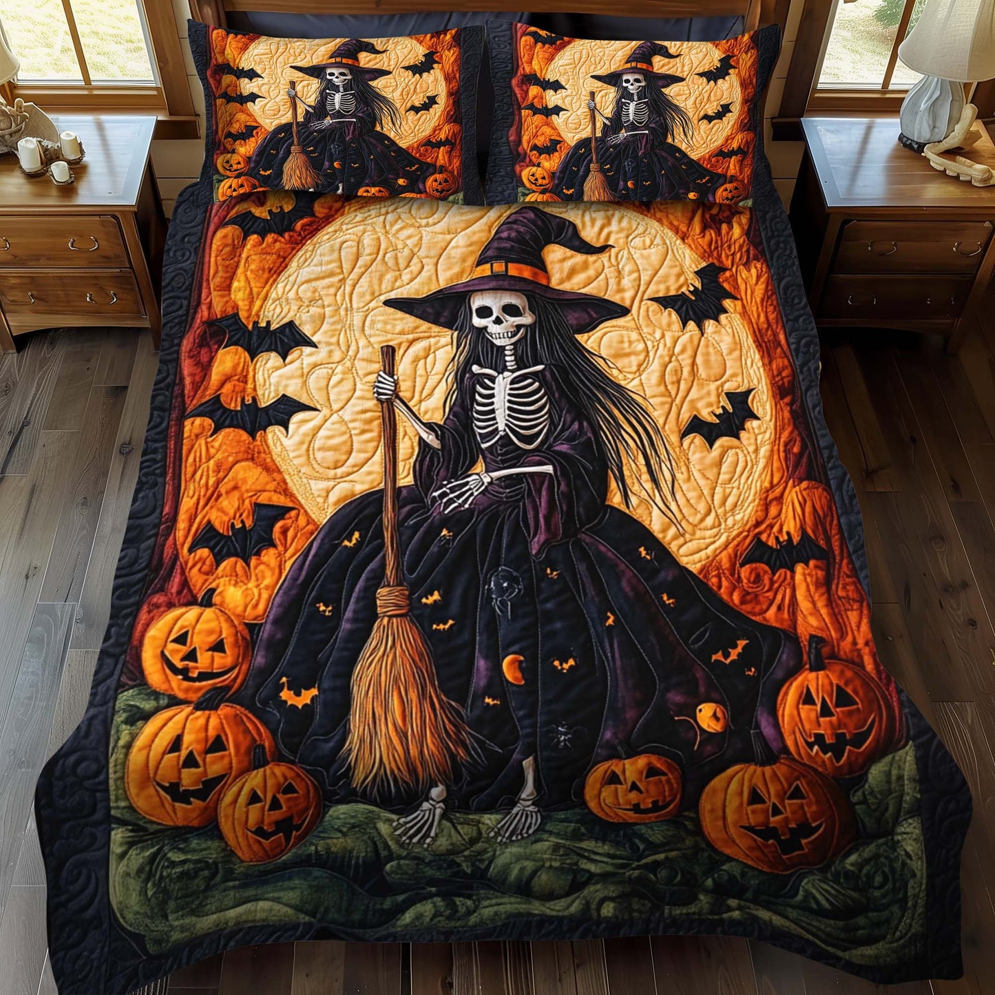 Ghostly Gathering 3-Piece Quilted Bedding Set - Single (59" x 70")