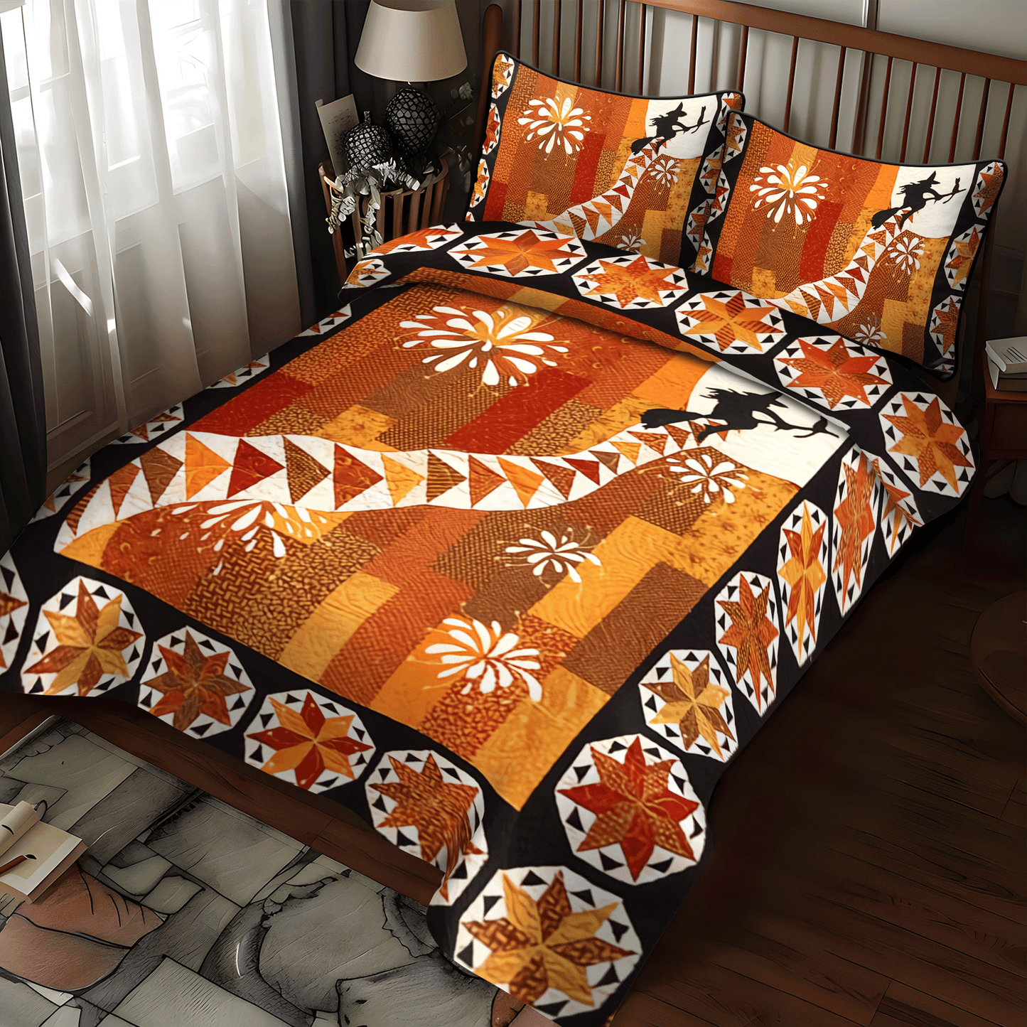 Ghoulish Glow Quilted Bedding Set - Single (59" x 70")